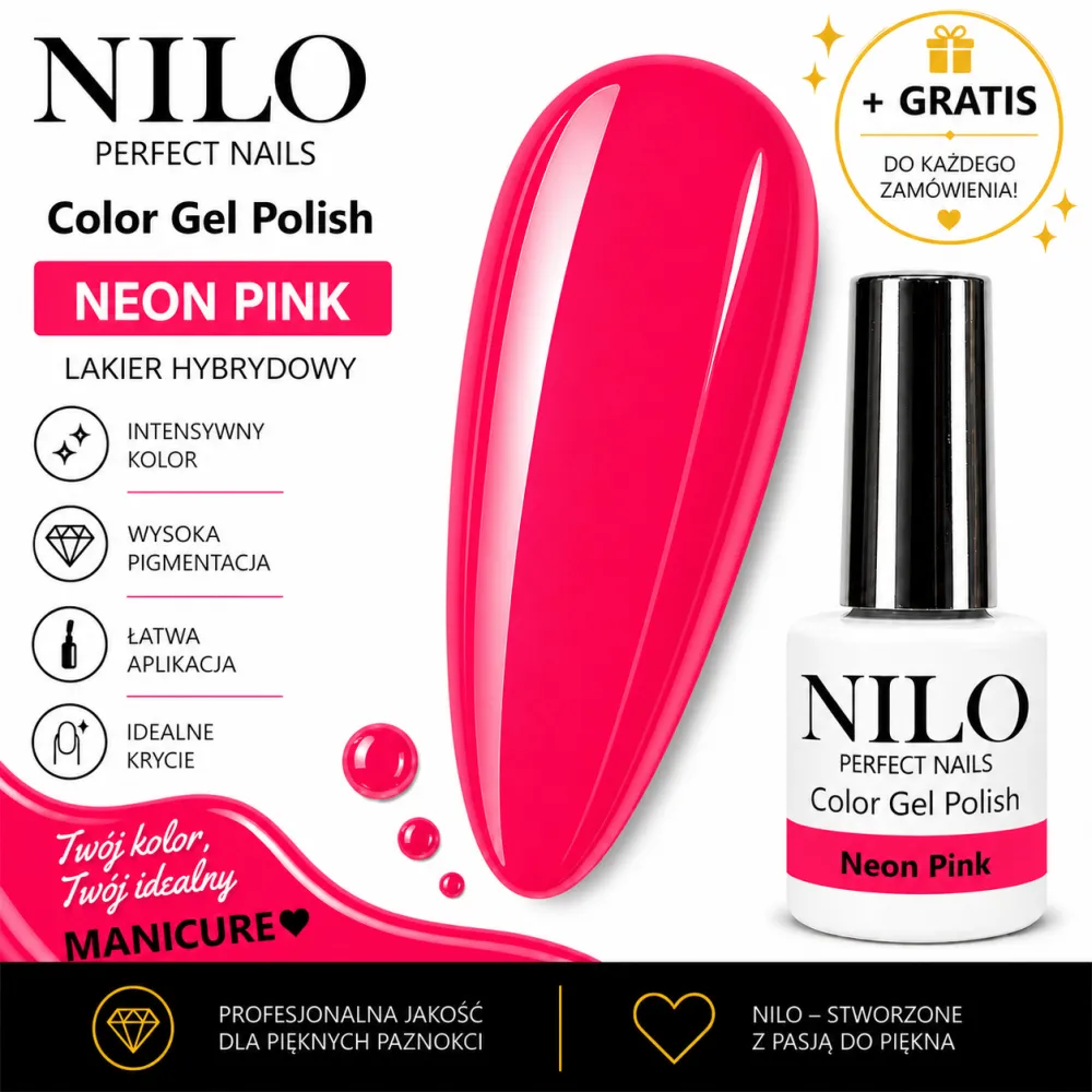 Lakier Hybrydowy Neon Pink– NILO no.180